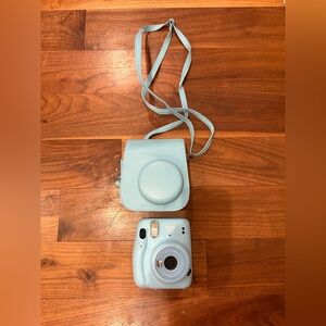 Instax Light Blue Camera with Matching Case